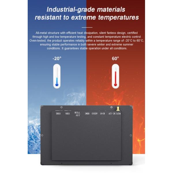 Écrans tactiles industriels capacitifs intégrés 12,1 pouces affichage LCD Linux 1280*800 résolution IP65 pour une variété d'industries