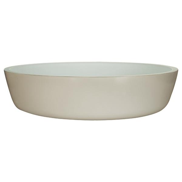 do comprimento de vidro da bacia 420mm da bacia da altura de 110mm dissipador branco redondo Textured da embarcação