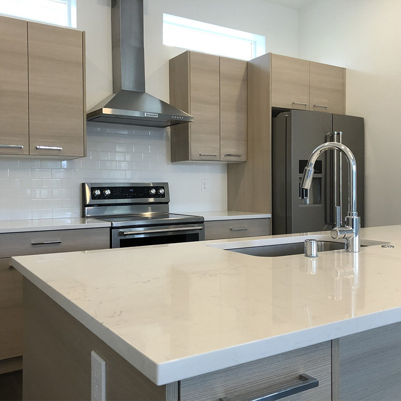 Upgrade Your Kitchen with Top Veneer and Lacquer Finish Modern White Island Cabinets