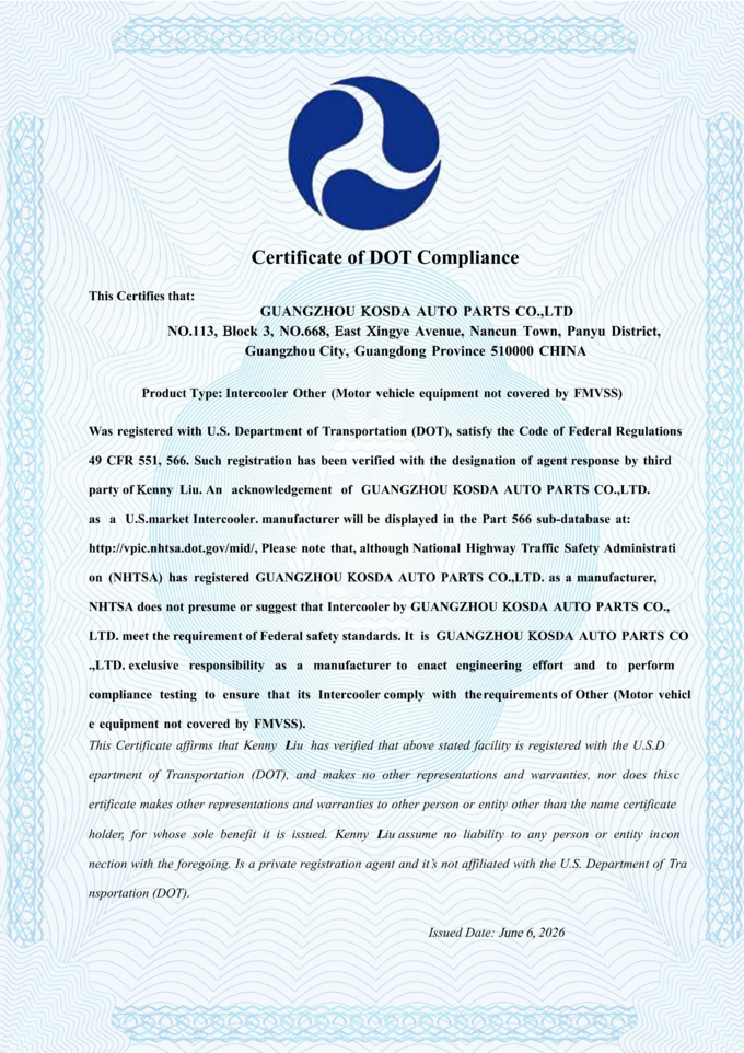 Guangzhou KOSDA Auto Parts Co.,Ltd
