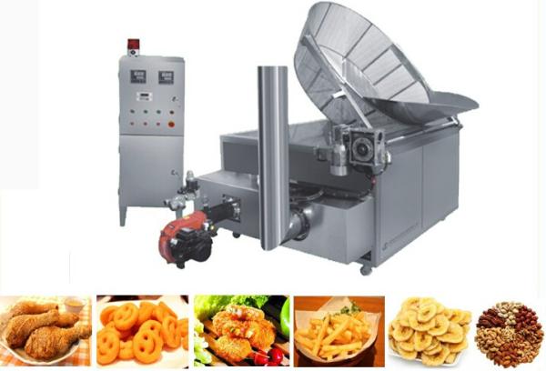 PLC Control Commercial Gas Deep Fryer , Stainless Steel Potato Chips Industrial Deep Fryer