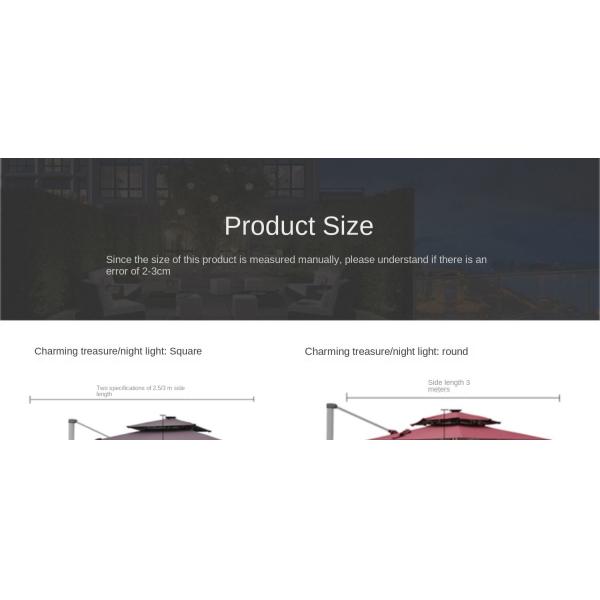 OEM Aluminum Frame Parasol Cantilever Patio Umbrella With White LED Lights