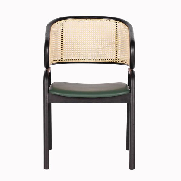 Rattan Chair Soft Seat Modern Nordic Dining Chairs Wooden Armchair