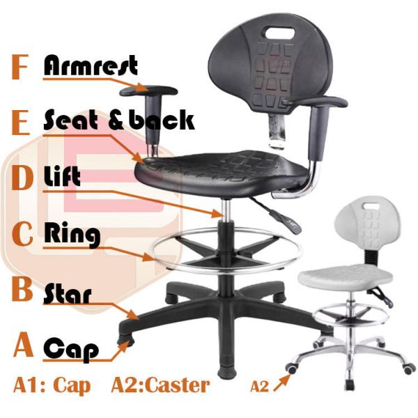 Industrial Furniture Stable Support Anti Static Lab Chairs ESD Hourseat
