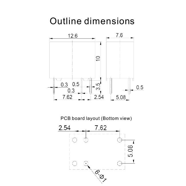 держателя PCB штырей реле 8 силы DC SPDT 150mW чувствительность мини 2A 12V высокая