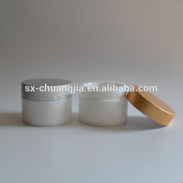 cosmetic 100ml wide mouth face mask opal white cream glass jar
