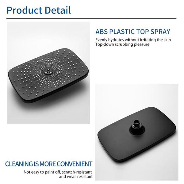 Shower Set Black Wall Mounted Stainless Steel Rain Shower Set Mixer Faucet