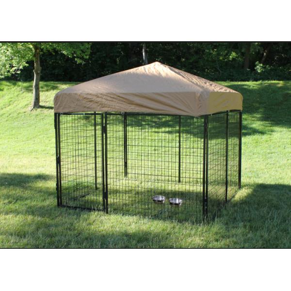 Safety Welded Wire Metal Dog Kennel Anti Rust Multiple Sizes 8'L*8'W*6'H