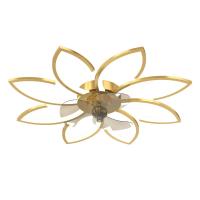 Fashion Art Multi-head Petal Inverter Fan Light For Living Room Bedroom