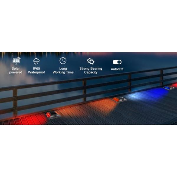 Waterproof Aluminum 6 LED Solar Stud Outdoor Driveway Road Stud Lamp