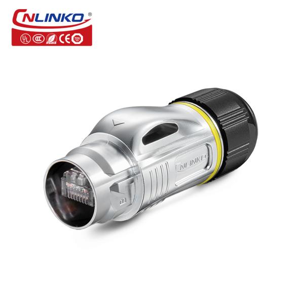 Cnlinko BD24 Network Ethernet Panel Mount RJ45 Cables CAT6 Waterproof RJ45 Connector