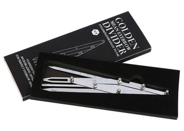 Semi Permanent  Makeup Artist Helper 4 Prong Stainless Steel Golden Mean Calipers With Precise Calibration