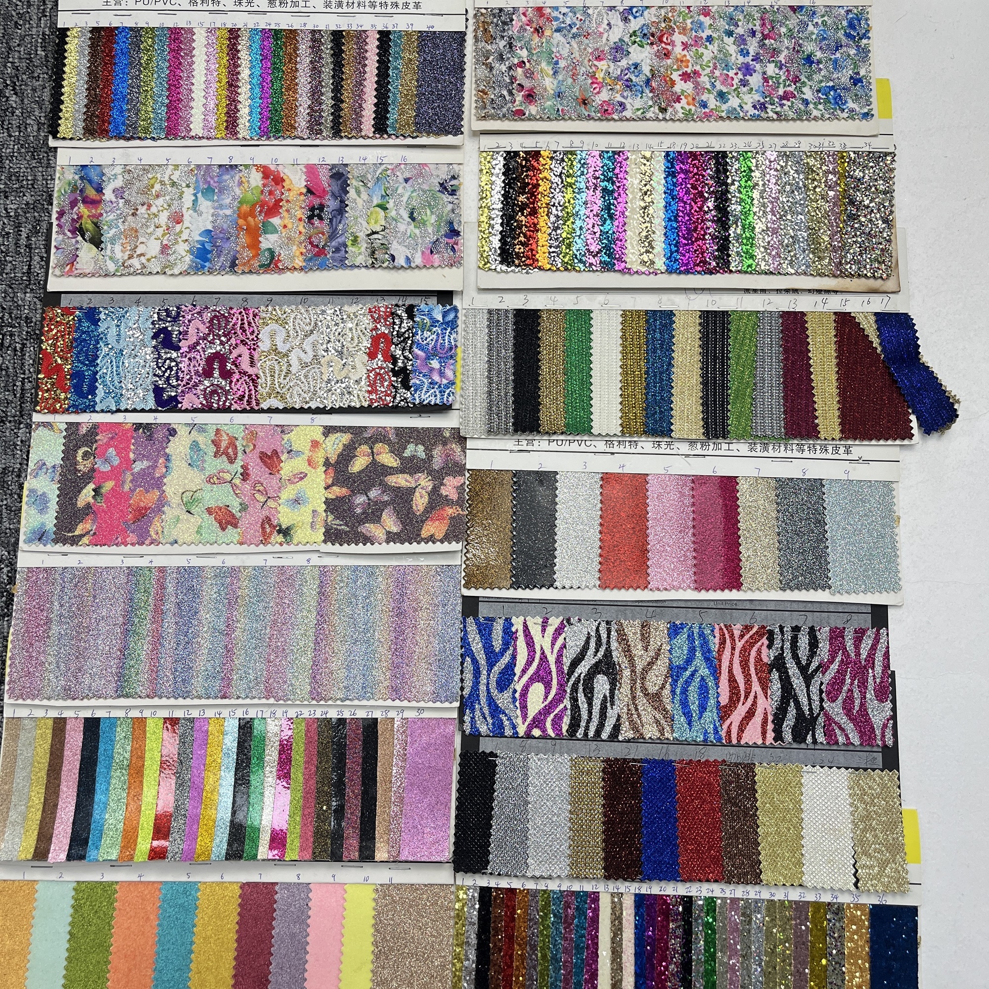 Low MOQ Glitter PU Synthetic Leather in New Design
