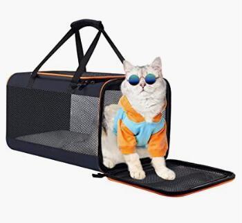 Dog Cat Carrier Airline Approved Pet Carrier Expandable Soft Sided Dog Travel Carrier Bag Dog Saddle Bag Pack