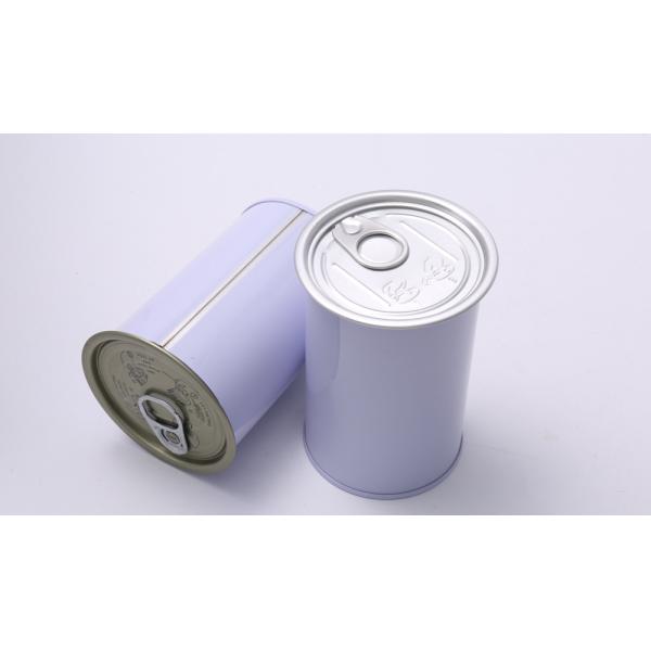 Round Shape Drink Cans Metal 200 300 450 Gram Easy Open Tin Can For Fruit