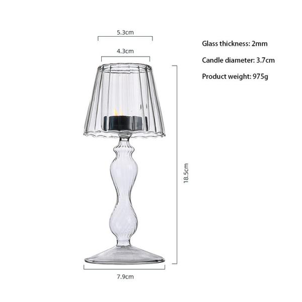 Bedside Smooth Glass Modern Candle Holders Lamp Shaped Electroplated Colored