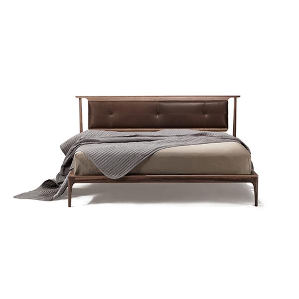 Elegent Unique Full Size Bed Bedroom Solid Wood Base High Density Sponge