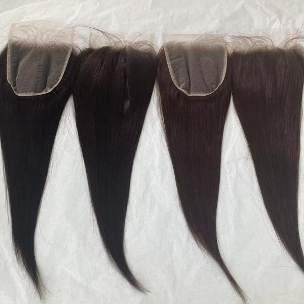 Ready Ship European 13A Grade Human Hair Extensions Mesh Integration System Colored Lace Closure 6x6 Sizes 100% Transparent
