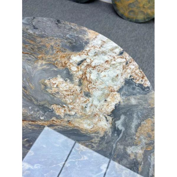 Palissandro Mesa de comedor de mármol azul de lujo redonda brasileña