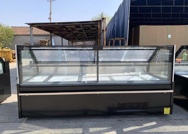Stright Lift Up Glass Meat Display Counter Chiller Remote Type SS 304 Interior