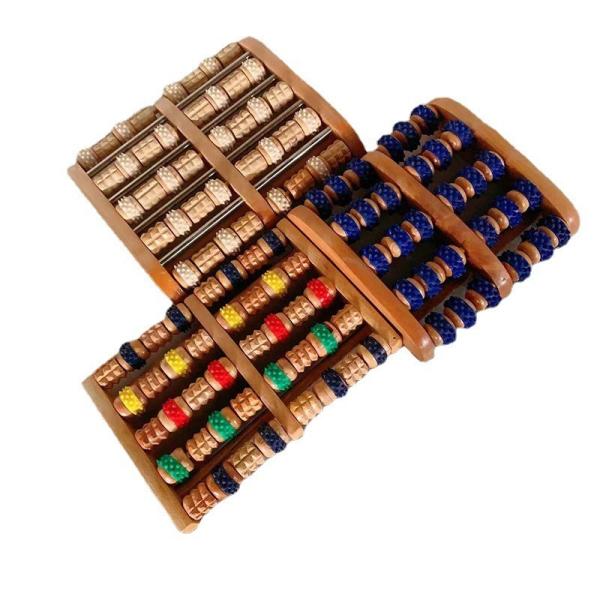 Wooden Tool Pedicures Foot Therapy Meridian Massager Colored Rubber Wood Foot