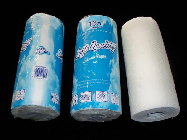 Virgin Wood Pulp Kitchen Paper Towel Tissue 28 cm x 23 cm x 2 Ply x 90 Sheets / Roll