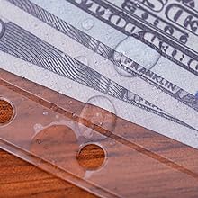 Cash Budget Envelopes For Budgeting Slider Zipper Binder Pouch Loose Leaf Bags Insert Pages Waterproof Document