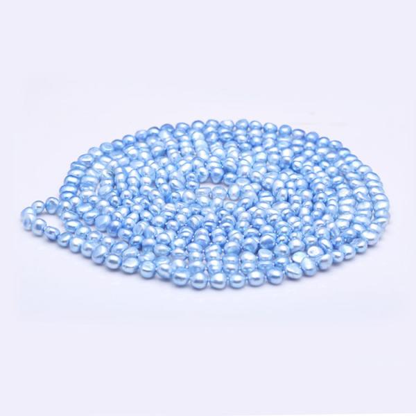 Purple 7-8mm Freshwater Cultured Baroque Shape Pearls Necklace 100 Inches(FN08281BLUE)