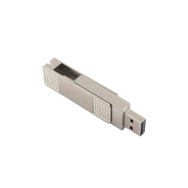 Silver Type C Metal USB Flash Drives Can 360 Degree Rotation With Password Protection