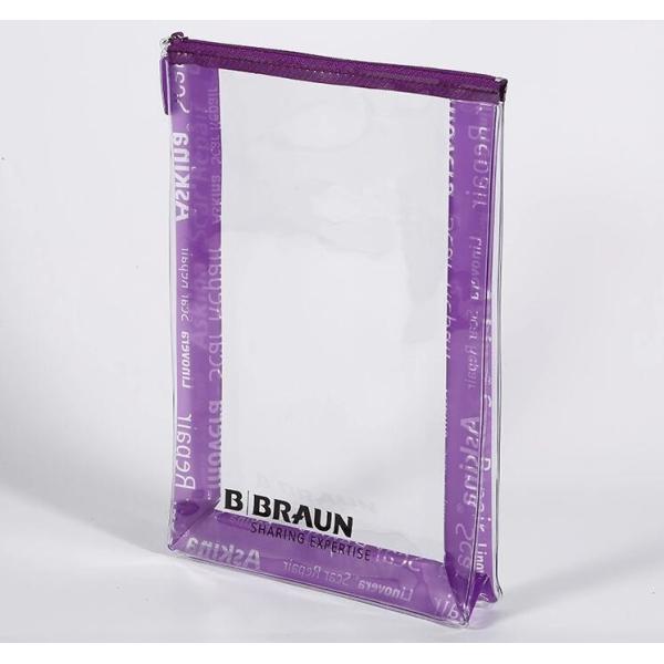 Pvc Makeup Cosmetic Bag Resealable PVC Slider Zip Poly CPE Material