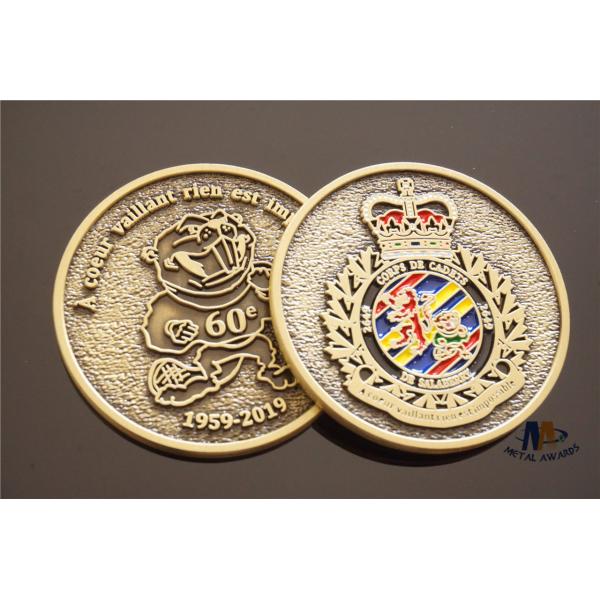 Iron Custom Challenge Coins Antique Gold Crown And Animal Coins With Velvet Pouch