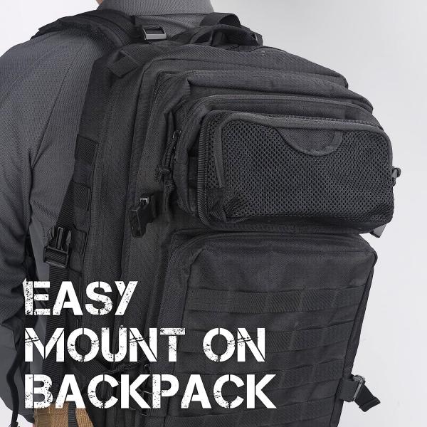 Tactical Mesh Zipper Pouch, Modular Insert Panel Organizer EDC Utility Storage Pocket with Hook-N-Loop Fasteners