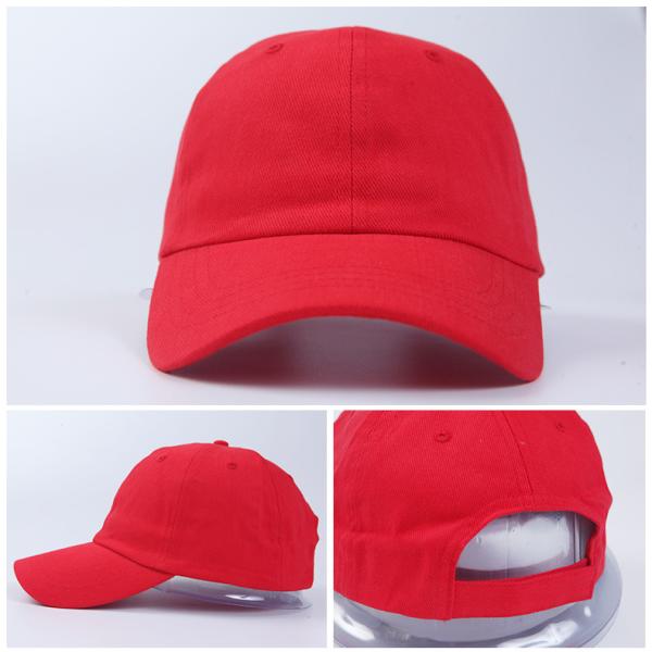 Personalised Cotton Sports Wear Red Dad Caps With Crown Unisex