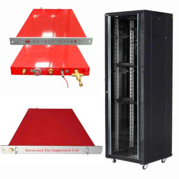 Server Rack Fire Suppression Unit Novec 1230/FM200 Agents 1U/2U/3U Capacity Red System