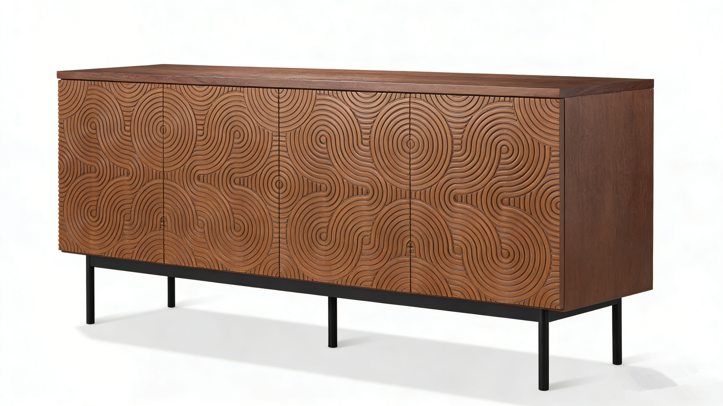 High Quality Veneer Buffet Cabinet Nordic Modern Simple Bedroom Living Room Solid Wood Storage Sideboard