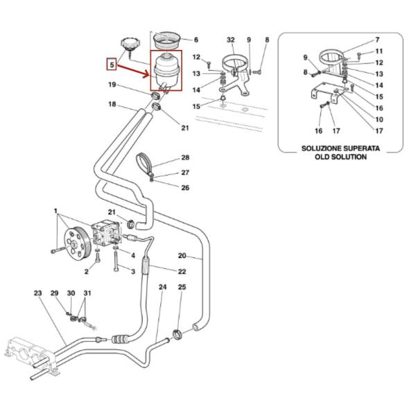 Pour la Ferrari F430 360 612 Servo-roulement réservoir de direction réservoir de direction OEM 170877