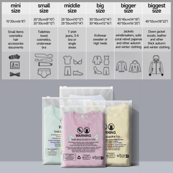 Customized CPE zipper Bag Waterproof Clothing Storage Plastic Zipper Bag