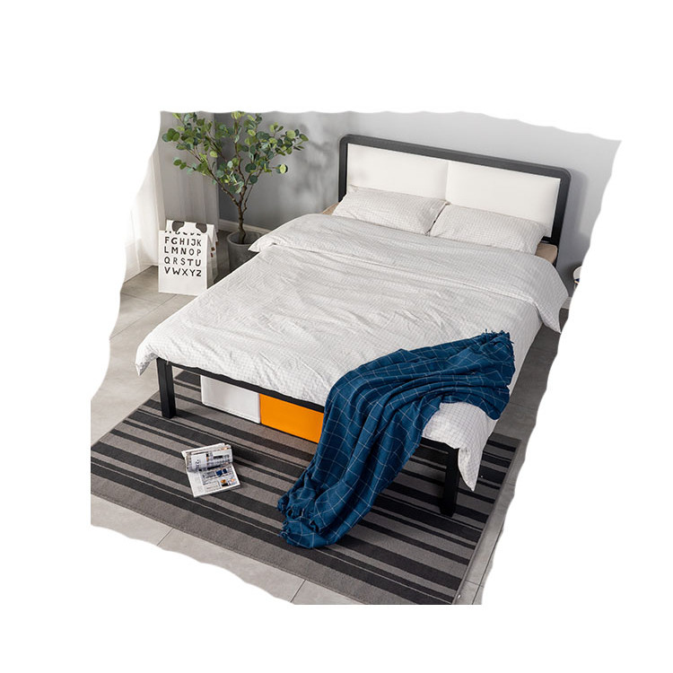 Simple Double Bed Designs for Master Room Bedroom Furniture Metal Bed Flat Sheets