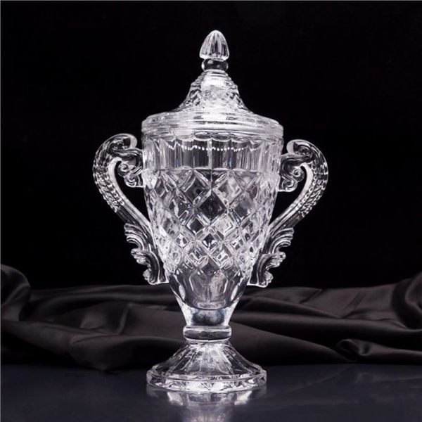 Hot Sell 3d Clear Crystal Football Trophy For Sales