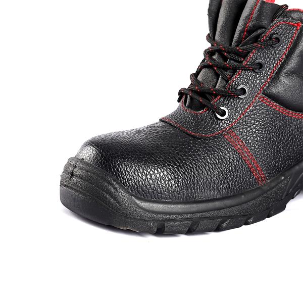Embossed Cow Leather Composite Safety Shoes for Warehouse and Distribution Center