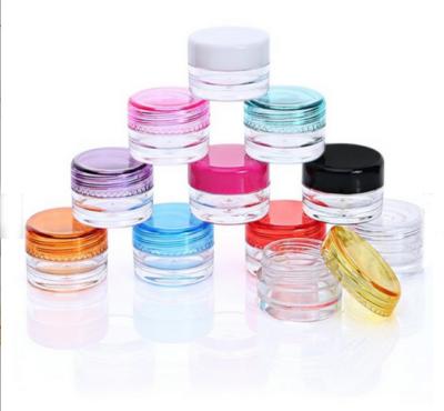 Beauty Products Plastic Cosmetic Containers PS Clear Body With Pot Black Lids