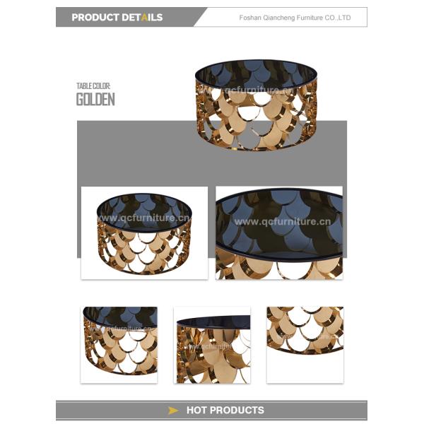 Round Dia 100cmx45cm  SS Coffee Table for Italian Contemporary Living Room