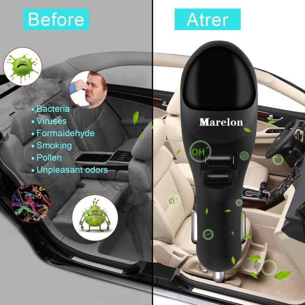 Intelligent LED USB Car Charger Air Freshener 103 Mm X 33 Mm X 32 Mm Size