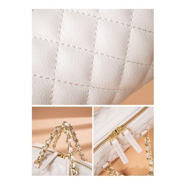 Quilted Leather Chain Strap Bags 20cm 9.5cm 10cm Moderate Hardness