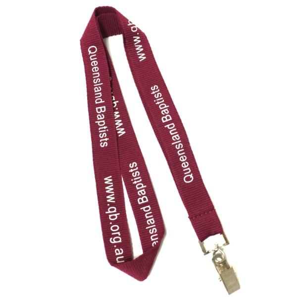 Metal Clip Attachment Screen Printed Lanyards / Polyester Neck Lanyards For Keys