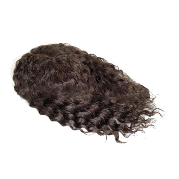 High Density European Free Part Silk Top Base 1B Real Remy Raw Hair Toupee Wig Pieces Toppers for Women