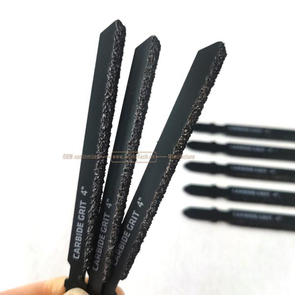 Tungsten Carbide Gritted Jig Saw Blade T-Shapc in Bulk 100mmX75x8,Grind tiles and clean up crevices,Reciprocating  Saw