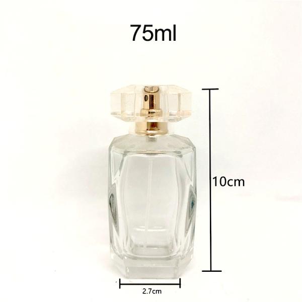 75ml Exquisite Diamond Perfume Bottle Glass Bottle Transparent Bayonet Spray Empty Bottle Perfume Packaging Factory