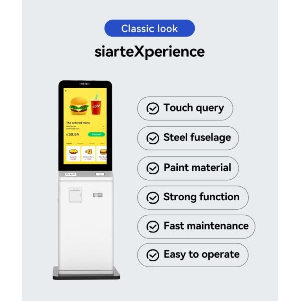 43 inch Windows Floor Standing Terminal Payment Self Service Kiosk Pos System With Printer QR Code Scanner