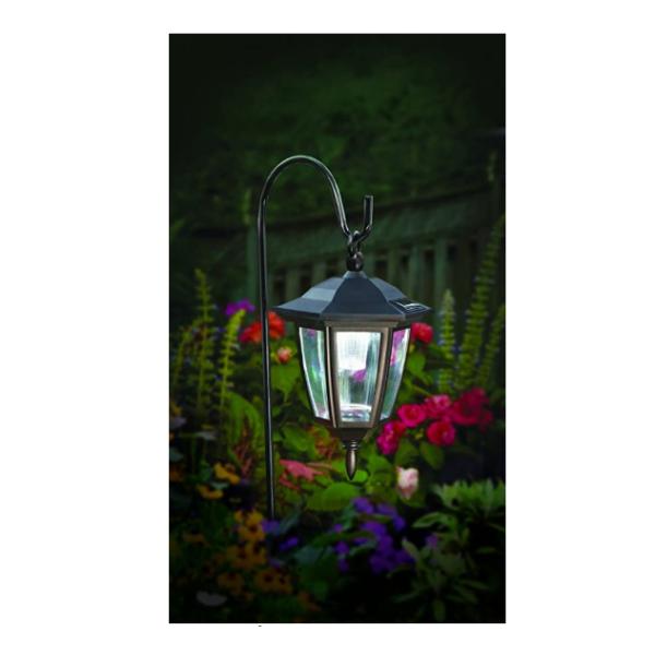 4 Lumens 34 Inch LED Solar Garden Lanterns With Shepherd Hook